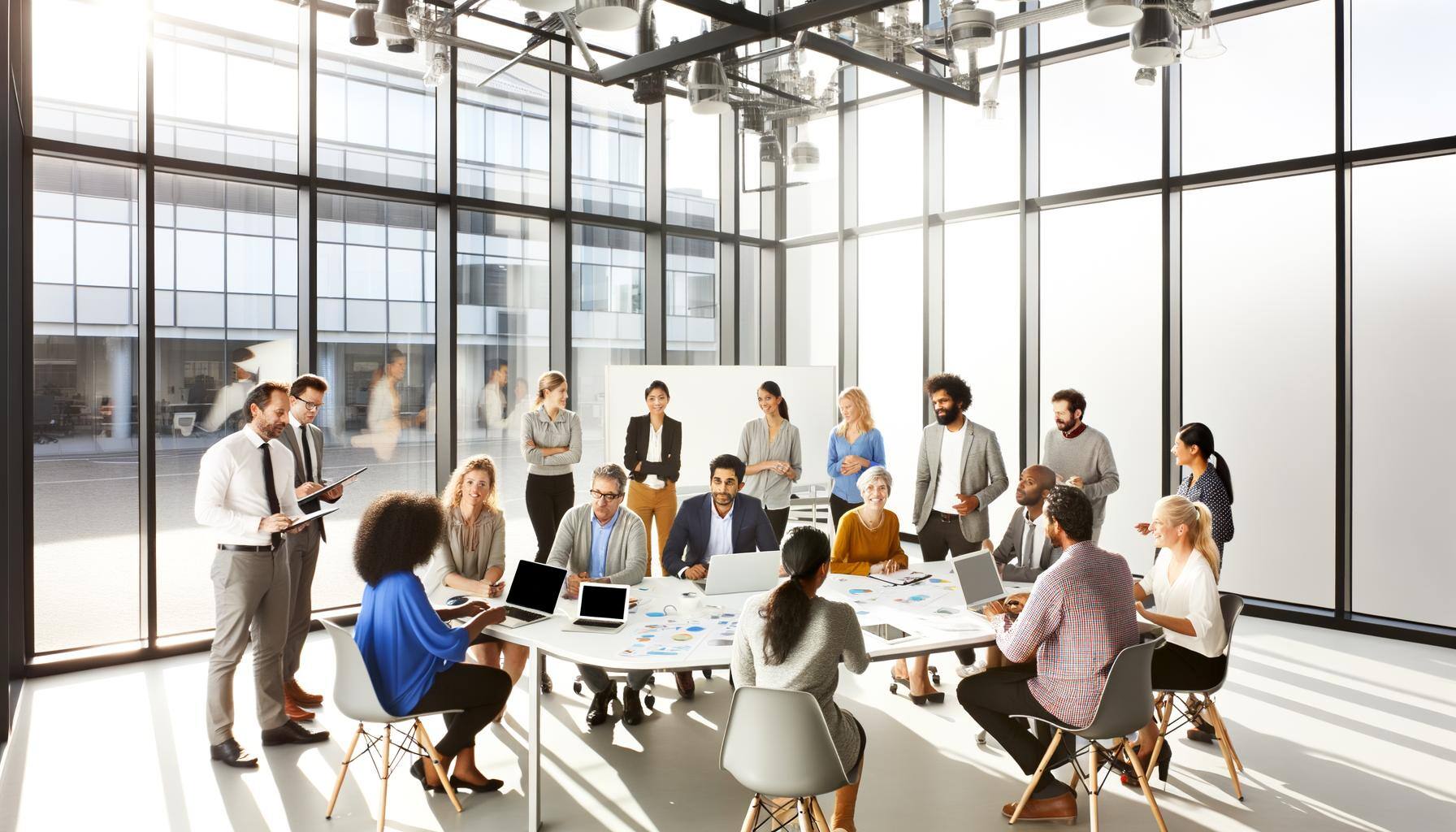 astrica employees sitting around a table